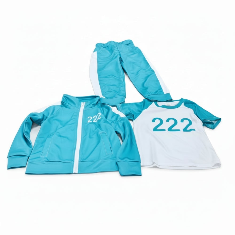 Kids' Halloween survival game Costume 067 Frontman 3-Piece Set with Printed Player Number and Raglan Shirt - Image 5