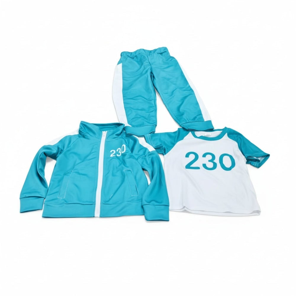 Kids' Halloween survival game Costume 067 Frontman 3-Piece Set with Printed Player Number and Raglan Shirt - Image 6