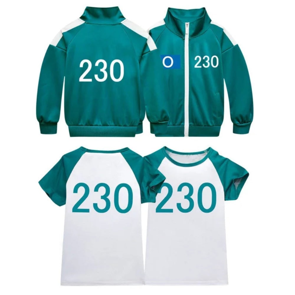 Kids' Halloween survival game Costume 067 Frontman 3-Piece Set with Player Number and Raglan Shirt - Image 7