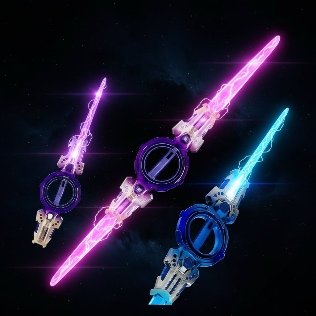 Kids' Halloween Toy Sword Light Up with Retractable Double Blade and LED for Party Prop and Costume - Image 7