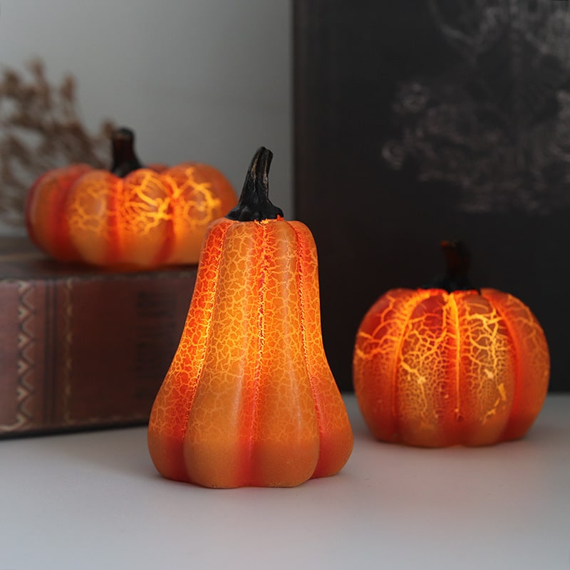 Kids' Jack O Lantern Pumpkin Halloween Decorations LED Lights with Crackle Finish Battery Operated - Image 12
