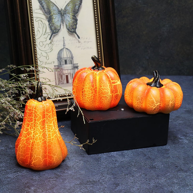 Kids' Jack O Lantern Pumpkin Halloween Decorations LED Lights with Crackle Finish Battery Operated - Image 13