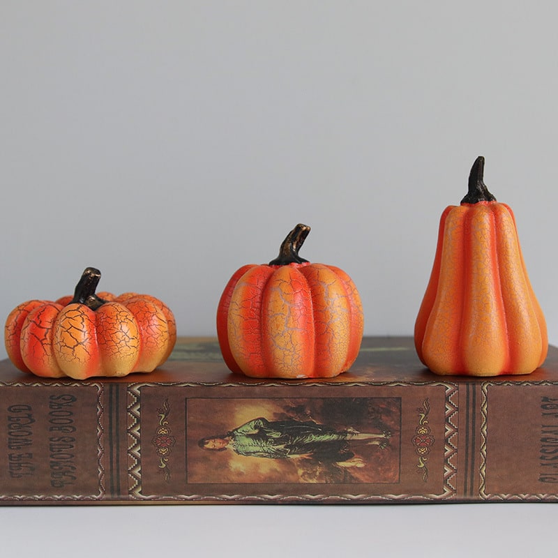 Kids' Jack O Lantern Pumpkin Halloween Decorations LED Lights with Crackle Finish Battery Operated - Image 15