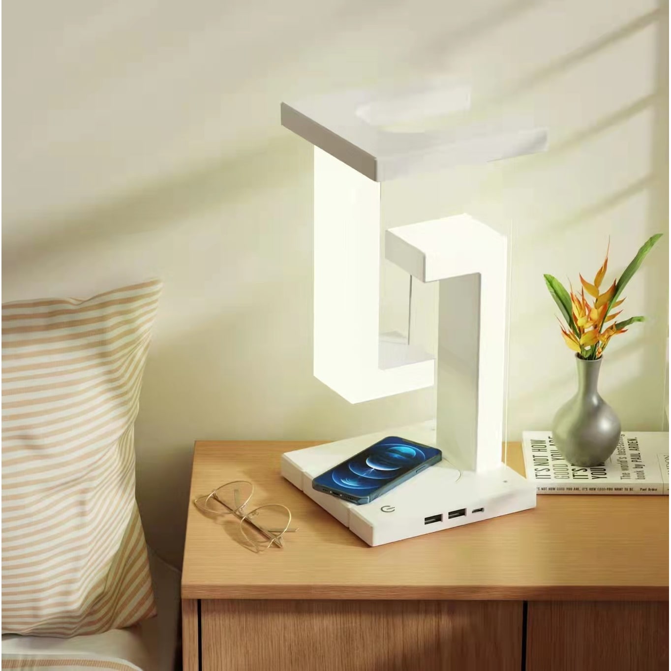 Kids' LED Desk Lamp Table with Wireless Charging and USB Port - Image 1