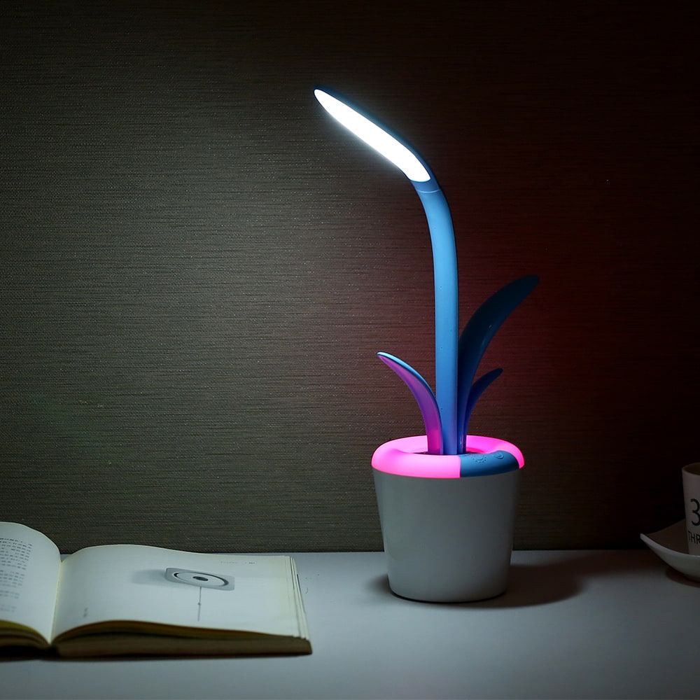 Kids' LED Desk Lamp with Adjustable Short Gooseneck Rechargeable Battery Operated Plant Design - Image 6