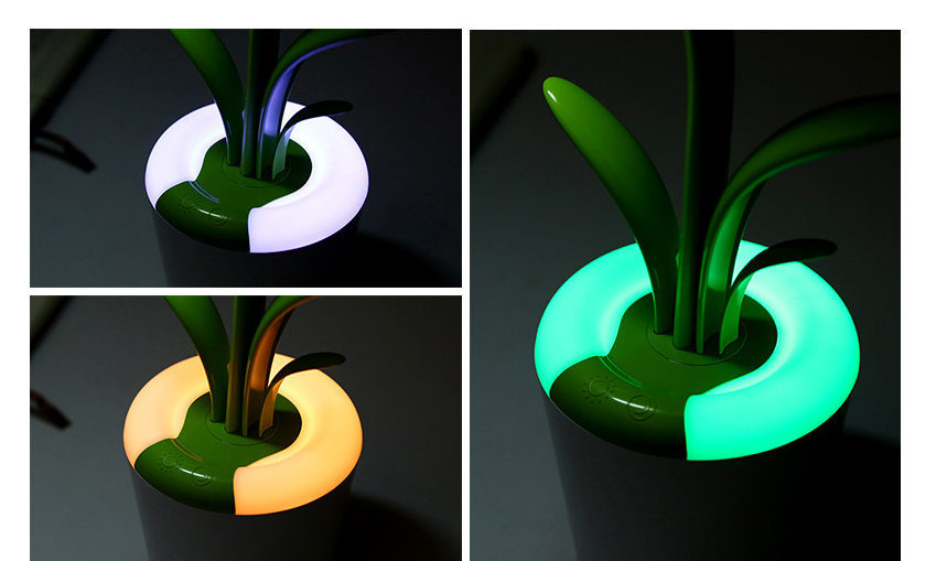 Kids' LED Desk Lamp with Adjustable Short Gooseneck Rechargeable Battery Operated Plant Design - Image 7