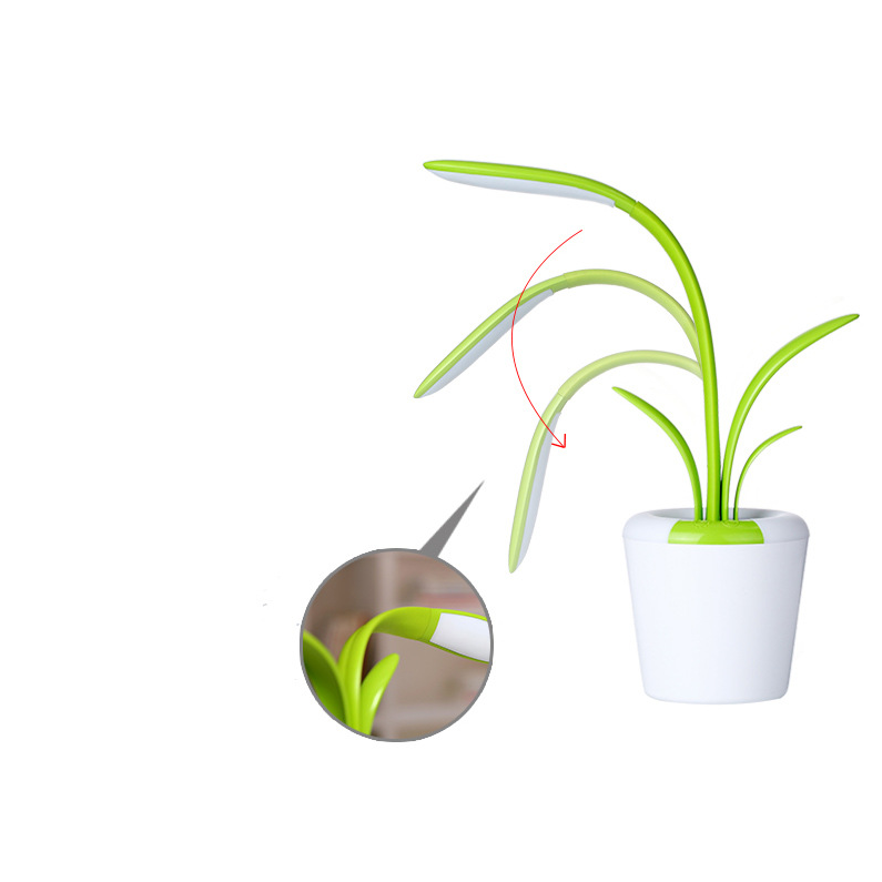 Kids' LED Desk Lamp with Adjustable Short Gooseneck Rechargeable Battery Operated Plant Design - Image 8