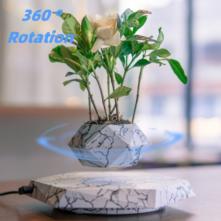 Kids' Levitating Plant Pot with Magnetic Floating Planter and 360-Degree Rotation Ceramic - Image 3