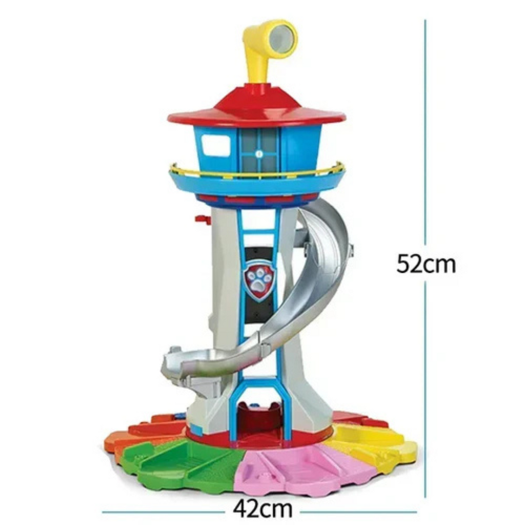 Kids' Lookout Tower Toy Playset with Spiral Slide Parking Base and Vehicle Figures - Image 5