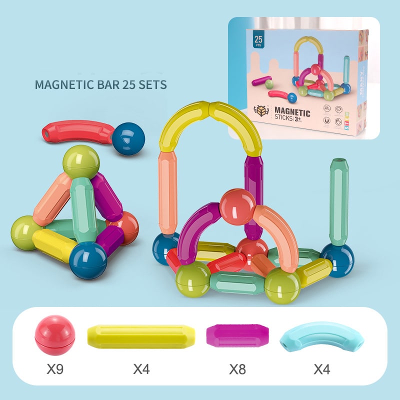 Kids' Magnetic Building Blocks and Sticks with Balls Colorful Construction Toys - Image 6