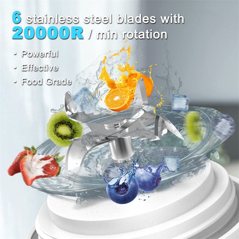 Kids' Portable Mini Blender with USB Charging and Stainless Steel Blades for Smoothies - Image 23