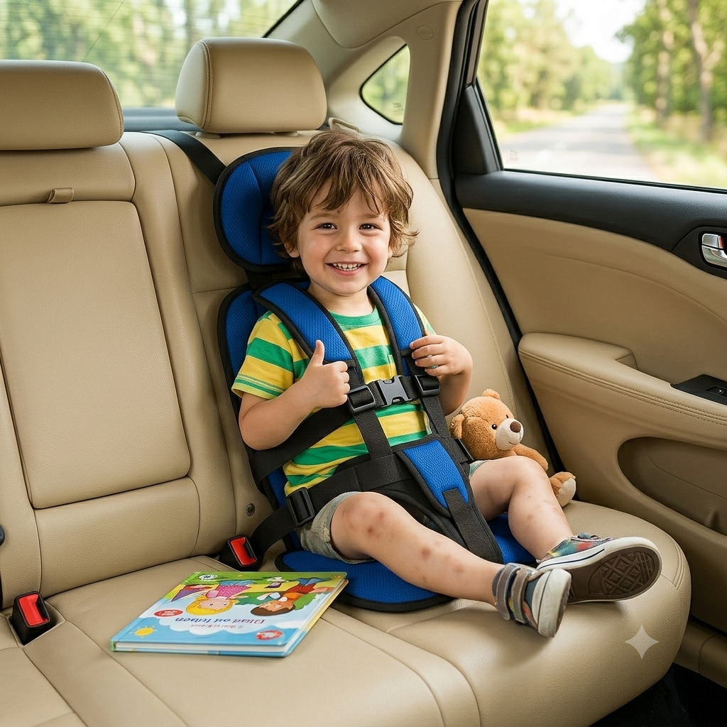 Kids' Rear Facing Car Seat Portable Booster with Rotating Infant Base and Lightweight Travel Design - Image 3