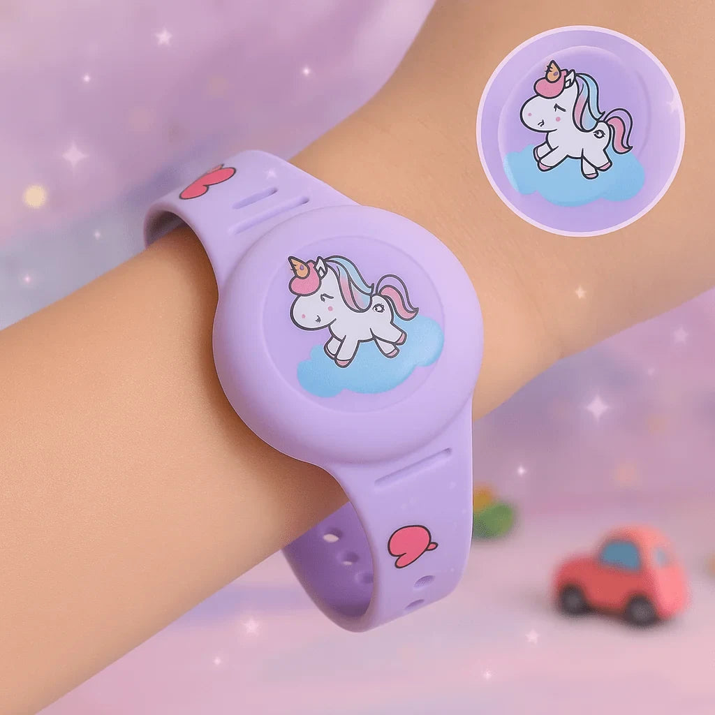 Kids' Silicone Airtag Wristband Holder with Adjustable Strap and Cartoon Graphics - Image 2