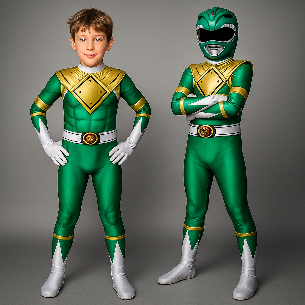 Kids' Superhero Costume Jumpsuit with Full-Head Mask Gloves and Boot Covers - Image 2