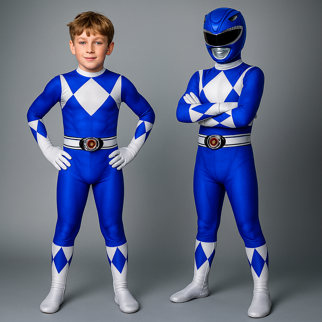 Kids' Superhero Costume Jumpsuit with Full-Head Mask Gloves and Boot Covers - Image 3