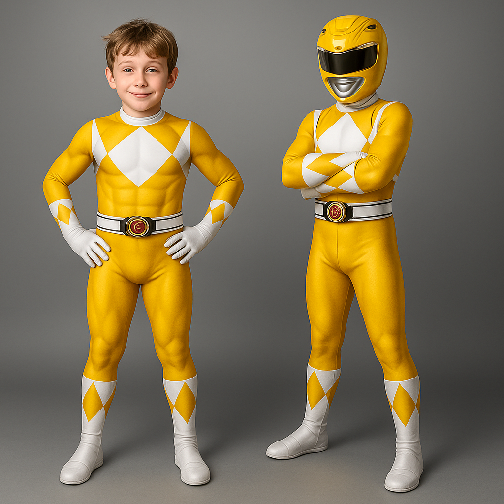 Kids' Superhero Costume Jumpsuit with Full-Head Mask Gloves and Boot Covers - Image 5