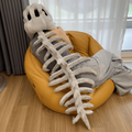 Kids' T Rex Dinosaur Skeleton Costume with Plush Hood and Tail - Image 1