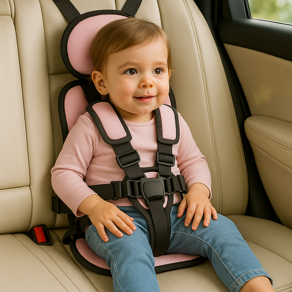 Kids' Travel Infant Car Seat Lightweight Foldable with Five-Point Harness and Padded Headrest - Image 4