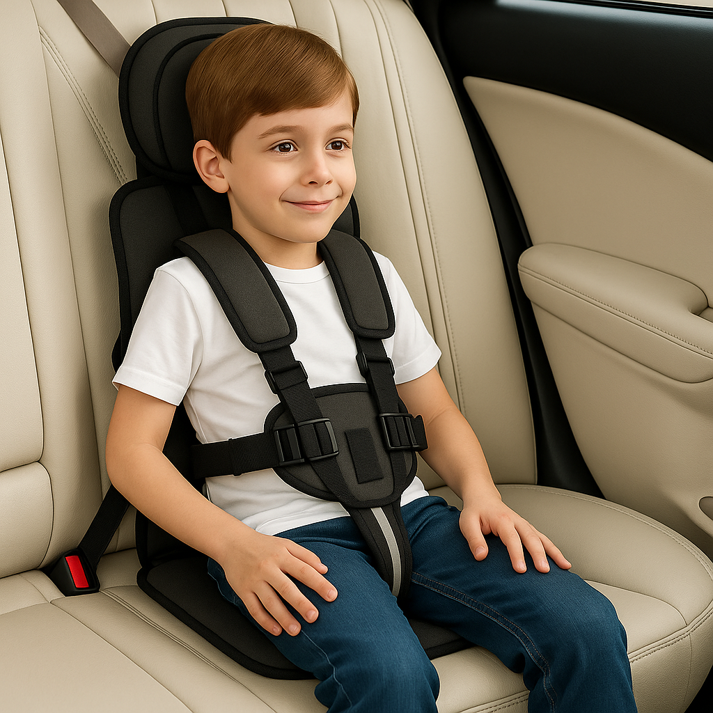 Kids' Travel Infant Car Seat Lightweight Foldable with Five-Point Harness and Padded Headrest - Image 5