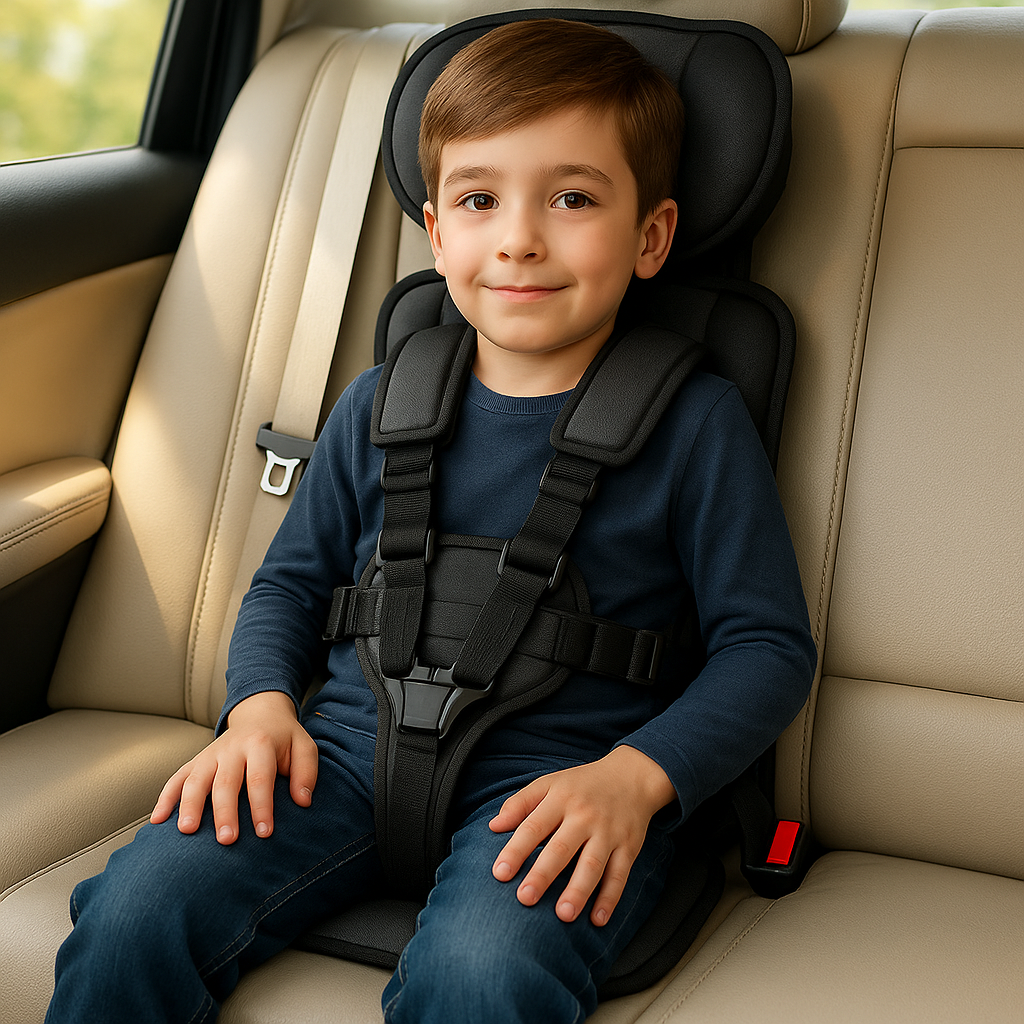 Kids' Travel Infant Car Seat Lightweight Foldable with Five-Point Harness and Padded Headrest - Image 6
