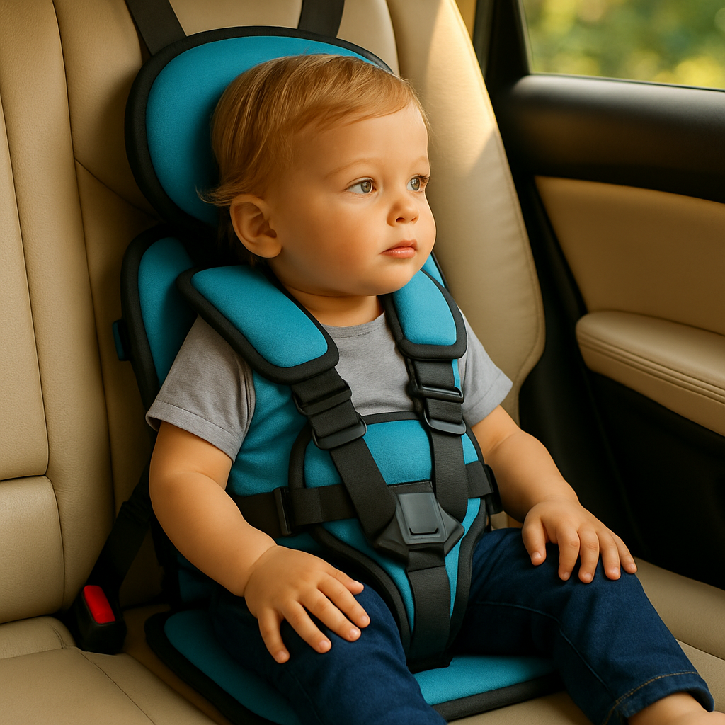 Kids' Travel Infant Car Seat Lightweight Foldable with Five-Point Harness and Padded Headrest - Image 9