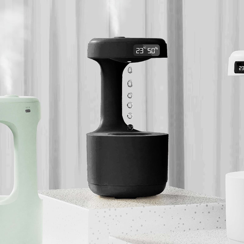 Kids' Ultrasonic Anti-Gravity Humidifier with LED Clock and Aroma Diffuser - Image 10