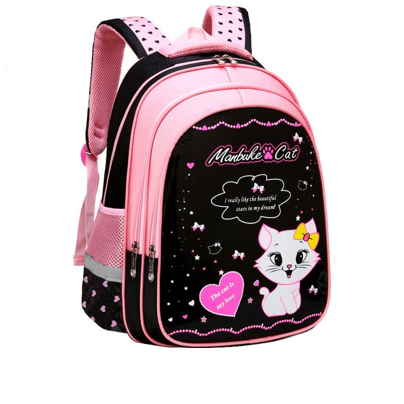 Kids' Waterproof Backpack and Lunchbox Set with Matching Lunch Bag Pencil Case Cute Cat Print - Image 16