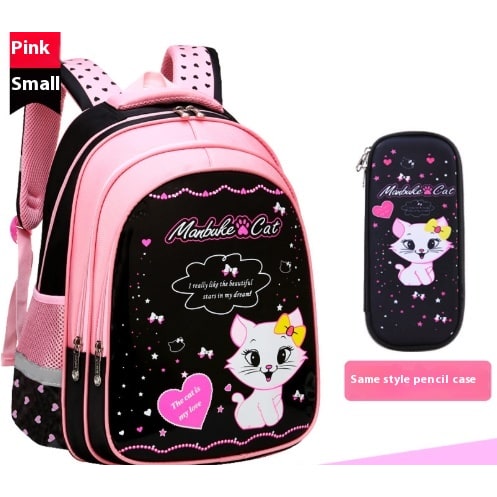Kids' Waterproof Backpack and Lunchbox Set with Matching Lunch Bag Pencil Case Cute Cat Print - Image 18