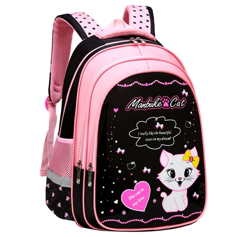 Kids' Waterproof Backpack and Lunchbox Set with Matching Lunch Bag Pencil Case Cute Cat Print - Image 4