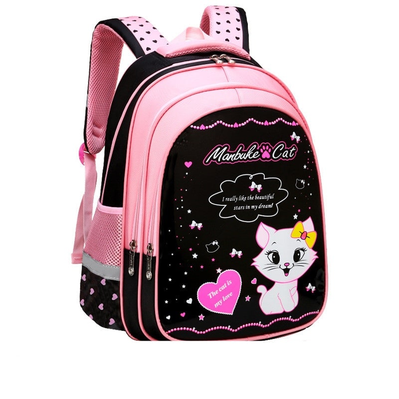 Kids' Waterproof Backpack and Lunchbox Set with Matching Lunch Bag Pencil Case Cute Cat Print - Image 7