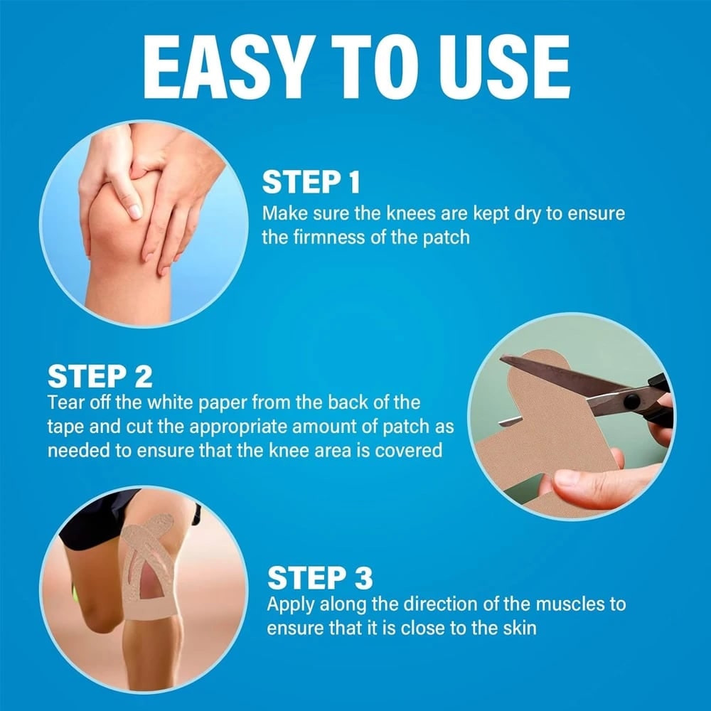 Kinesiology Tape for Knee and Athletic Ankle Support with Pre-Cut Physio Strips - Image 13