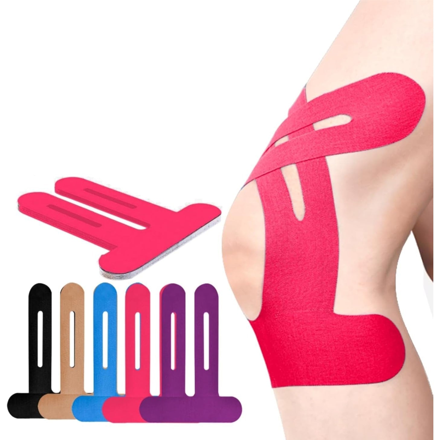 Kinesiology Tape Knee Support Elastic Pre-Cut Breathable Adhesive - Image 4
