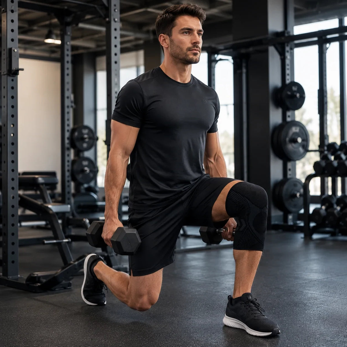 Knee Compression Sleeve with Non-Slip Support and Breathable Knit Design - Image 16