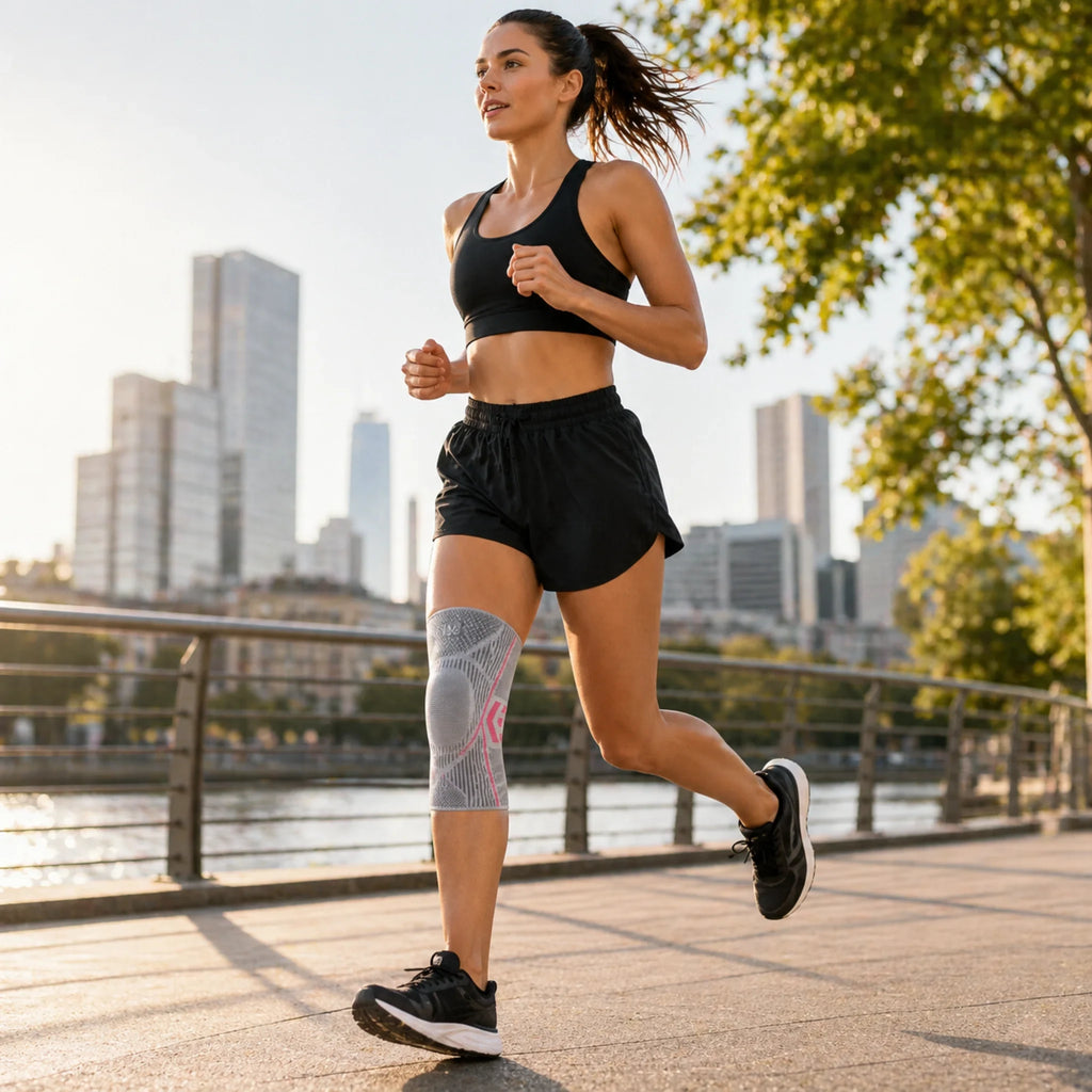 Knee Compression Sleeve with Non-Slip Support and Breathable Knit Design - Image 17