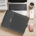 Laptop Sleeve Leather Bag with Faux Envelope Flap Built-In Mouse Pad - Image 6