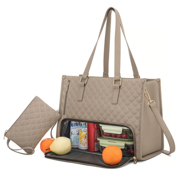 Laptop Tote Bag Lunch Quilted Padded Sleeve Insulated - Image 1