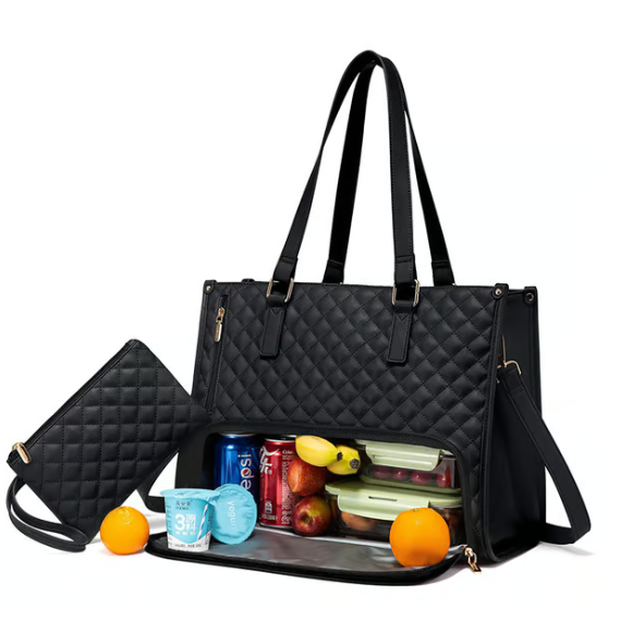Laptop Tote Bag Lunch Quilted Padded Sleeve Insulated - Image 10
