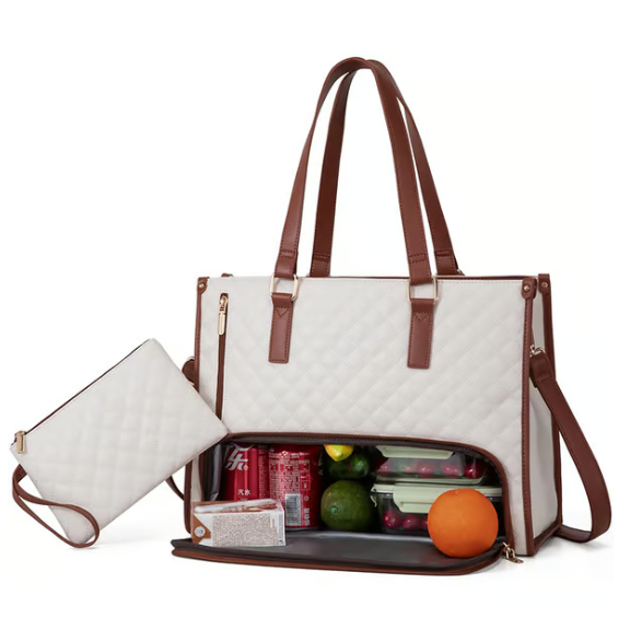 Laptop Tote Bag Lunch Quilted Padded Sleeve Insulated - Image 11