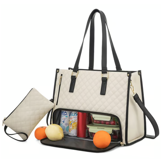 Laptop Tote Bag Lunch Quilted Padded Sleeve Insulated - Image 12