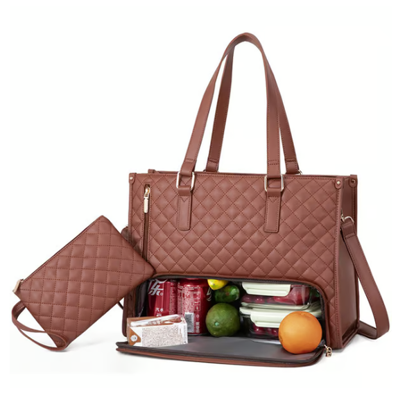 Laptop Tote Bag Lunch Quilted Padded Sleeve Insulated - Image 13