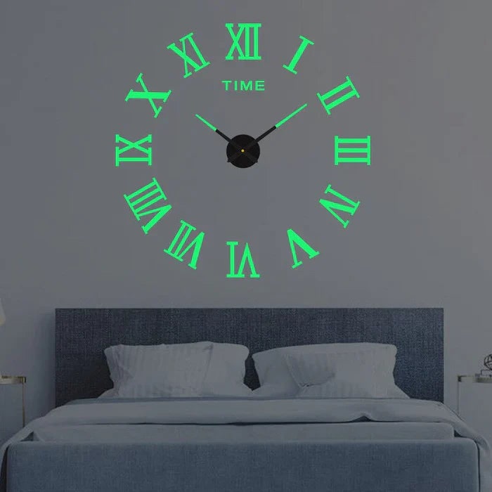 Large Long Huge Wall Clock with 3D Adhesive Numbers and Minimalist Metal Hands Decor - Image 11