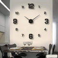 Large Long Huge Wall Clock with 3D Adhesive Numbers and Minimalist Metal Hands Decor - Image 5