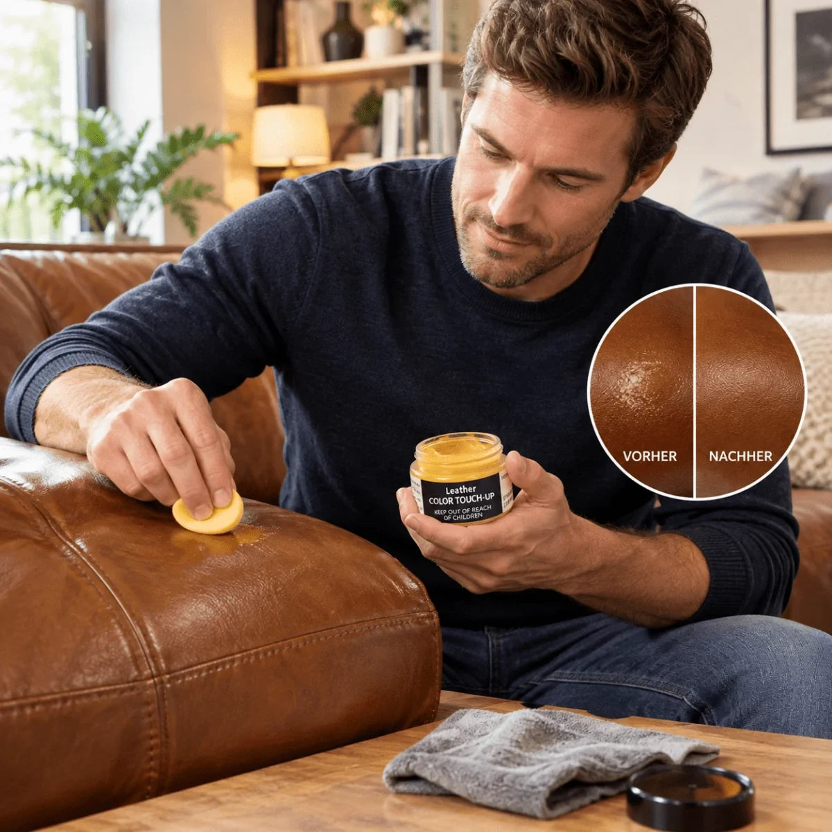 Leather Couch Repair Cream with Restoration Paste and Sponge Applicator - Image 2