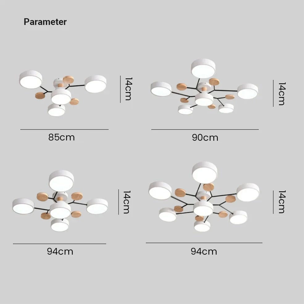 LED Ceiling Light Fixture Semi Flush Mount Modern with Wood Accents Bathroom Vanity - Image 26