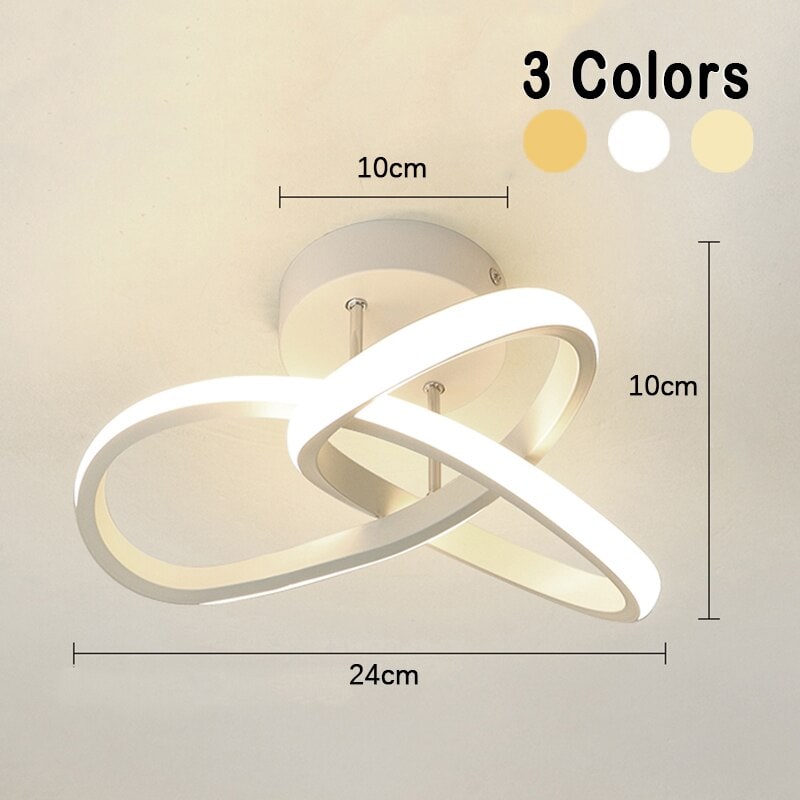 LED Ceiling Light Fixture with Low Profile Flush Mount and Geometric Interlocking Rings - Image 10