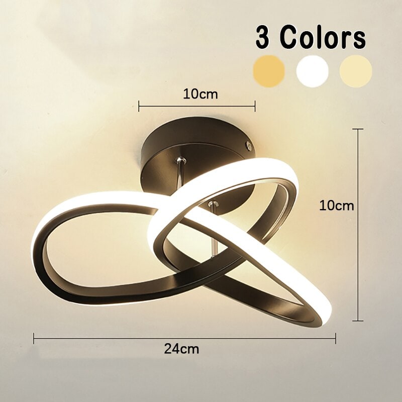 LED Ceiling Light Fixture with Low Profile Flush Mount and Geometric Interlocking Rings - Image 11