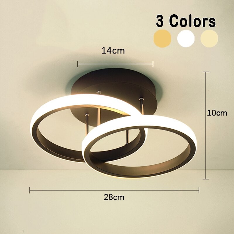 LED Ceiling Light Fixture with Low Profile Flush Mount and Geometric Interlocking Rings - Image 12