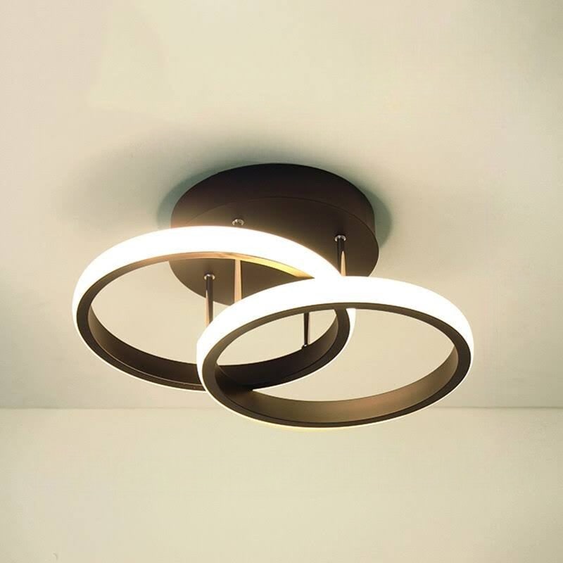 LED Ceiling Light Fixture with Low Profile Flush Mount and Geometric Interlocking Rings - Image 13