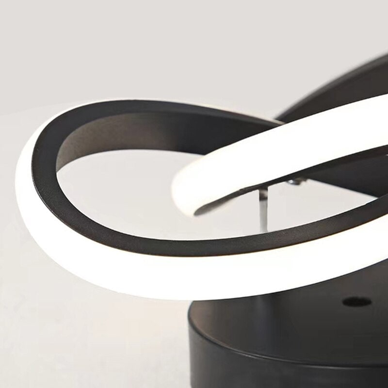 LED Ceiling Light Fixture with Low Profile Flush Mount and Geometric Interlocking Rings - Image 4
