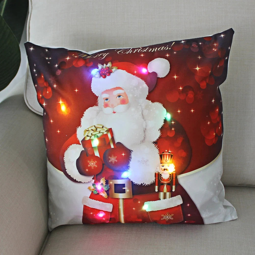 LED Christmas Pillow Cover with Luminous Holiday Patterns and Soft Fabric for Festive Home Décor - Image 10